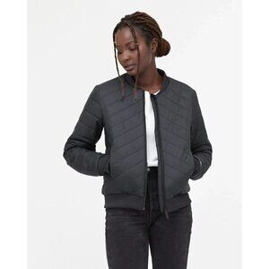 TENTREE BNWOT women black short chevron puffy jacket sz Xlarge bomber